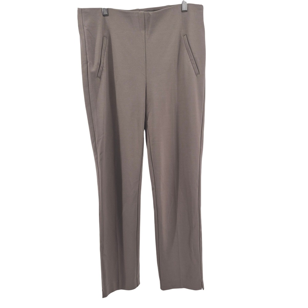 Chicos Pants Size 0.5 Ankle Taupe Stretch Straight Leg Pull On Sz S Dress Career